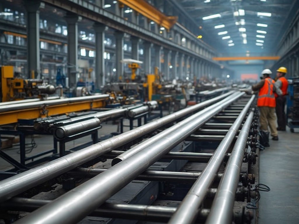 stainless steel pipe manufacturing process, hot rolling, industrial production line