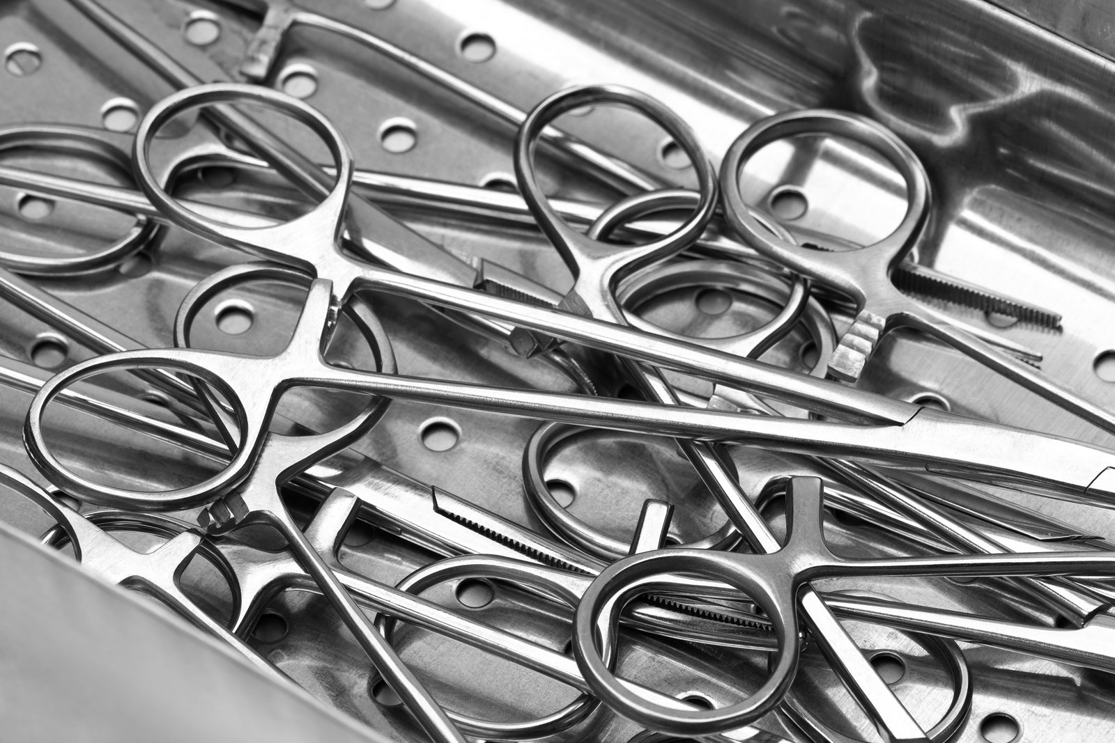 Stainless steel food trays in industrial kitchen