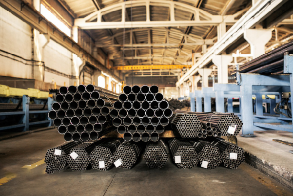 Overview of MFY pipe manufacturing plant with square tubes, coils, wire rods and multiple forming lines