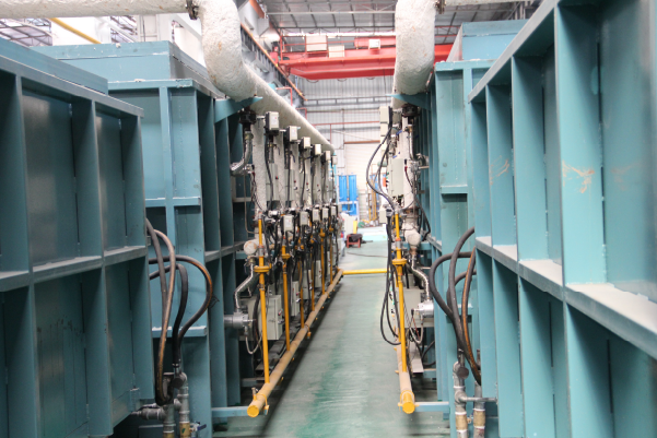 Entrance zone of MFY's stainless steel annealing line with integrated automation and feeding rollers