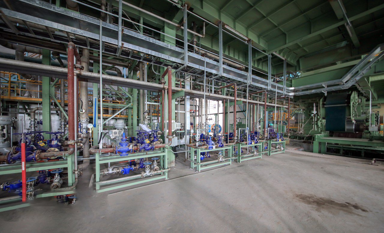 Water and air piping system integrated in MFY's cold rolling process for stainless steel production