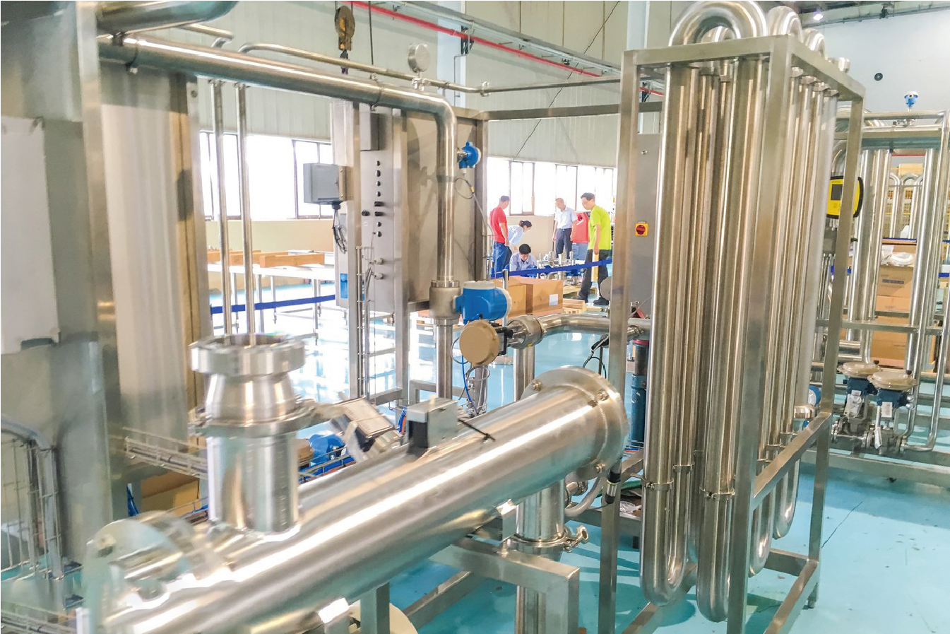 Industrial stainless steel piping system inside a factory, representing MFY’s role in supplying precision stainless steel tubes
