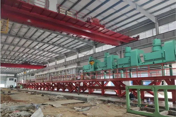 Interior view of MFY's high-tech stainless steel production line in China