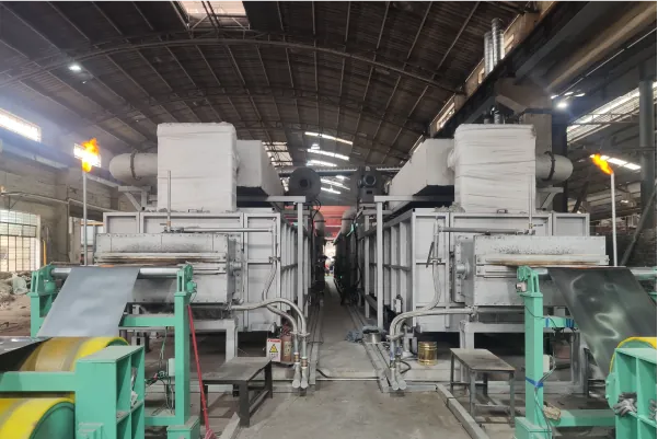 Interior of MFY stainless steel processing plant showcasing industrial machinery and production lines